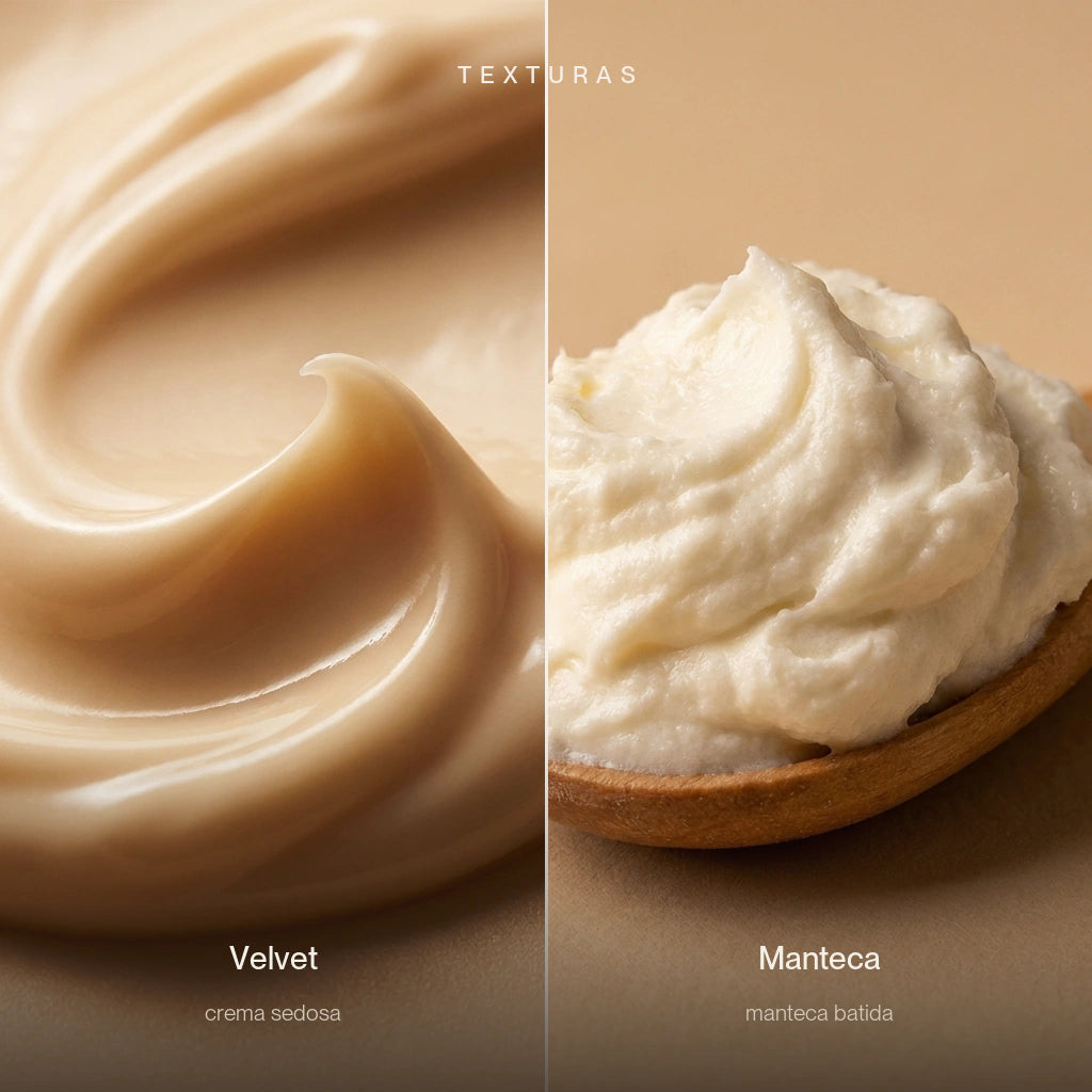 Texturas de Velvet Cream y Manteca Celestial